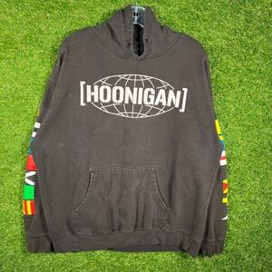 Hoonigan Racing Division Graphic Hoodie Mens XL Black Sleeve Print Pullover